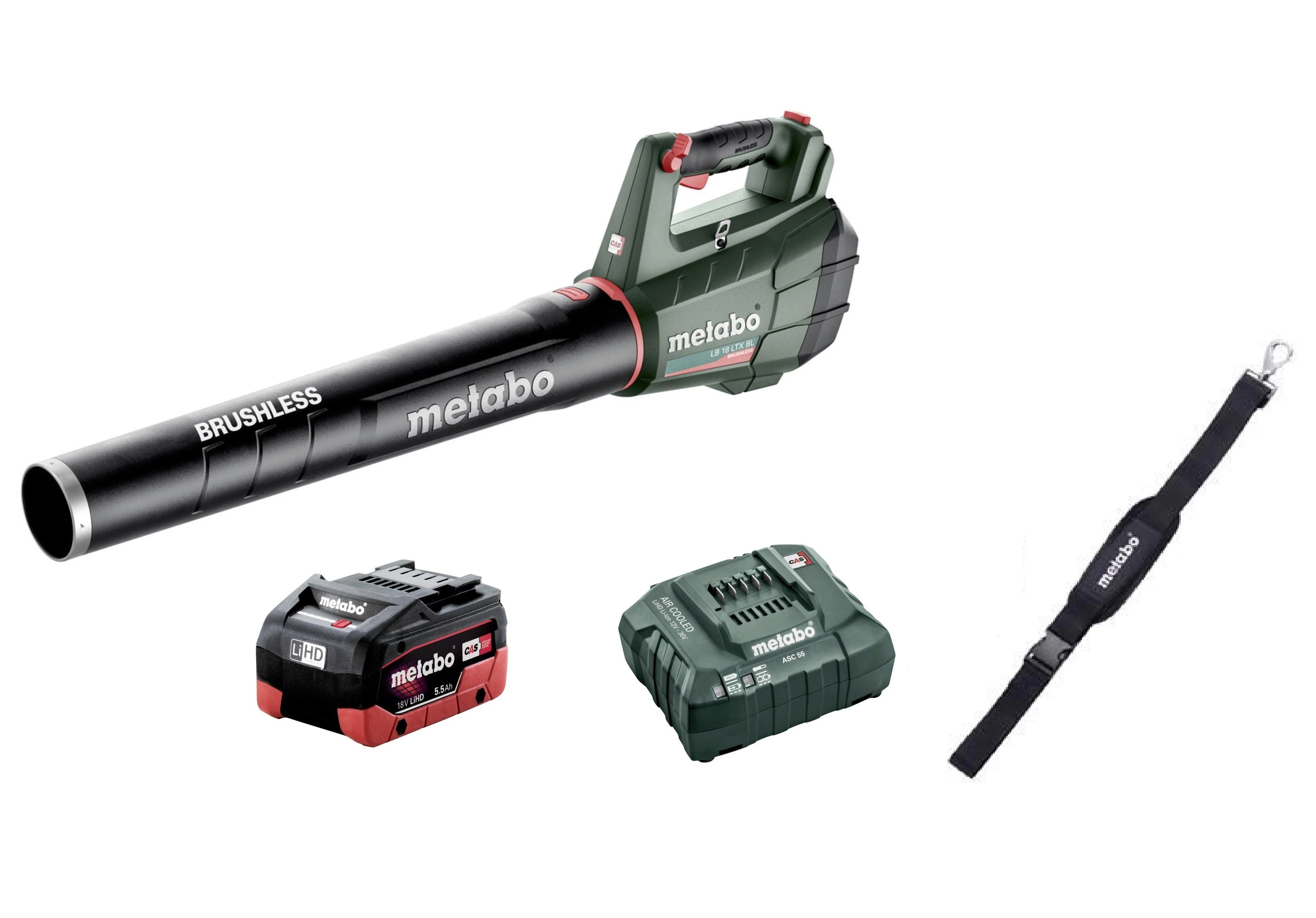 Metabo akumuliatoriis lapų pūstuvas LB 18 LTX BL, 2x5.2Ah, ASC 55