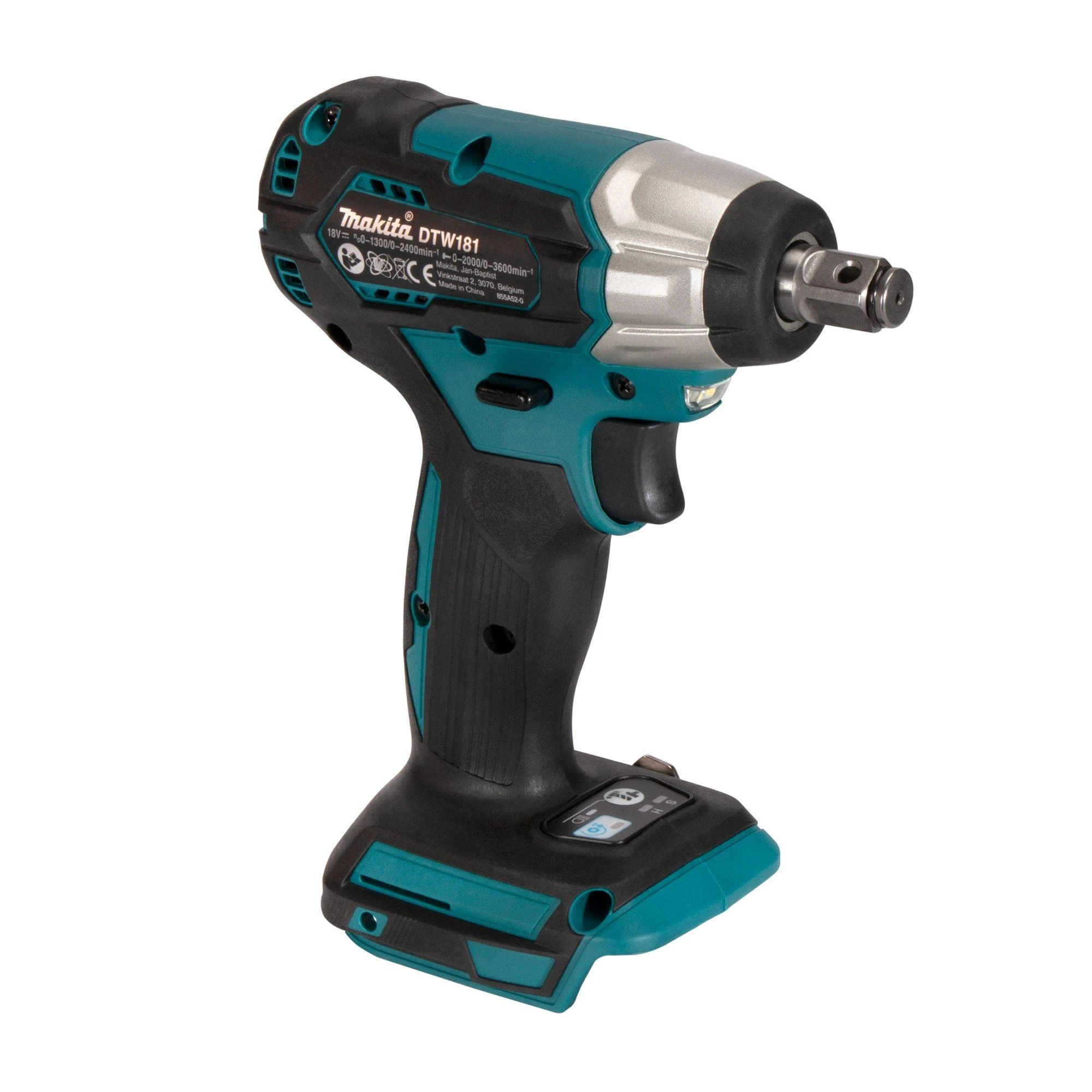 Makita DTW181Z Akumuliatorinis smūginis veržliasukis 18V, 210 Nm, LED 1/2", Be akumuliatorių ir kroviklio!