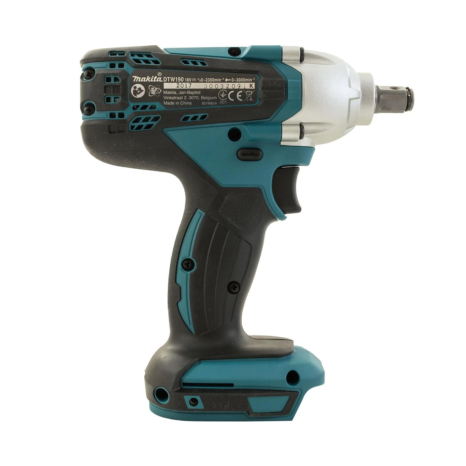 Makita DTW190Z Akumuliatorinis smūginis veržliasukis 18V, 190 Nm, LED 1/2", Be akumuliatorių ir kroviklio!