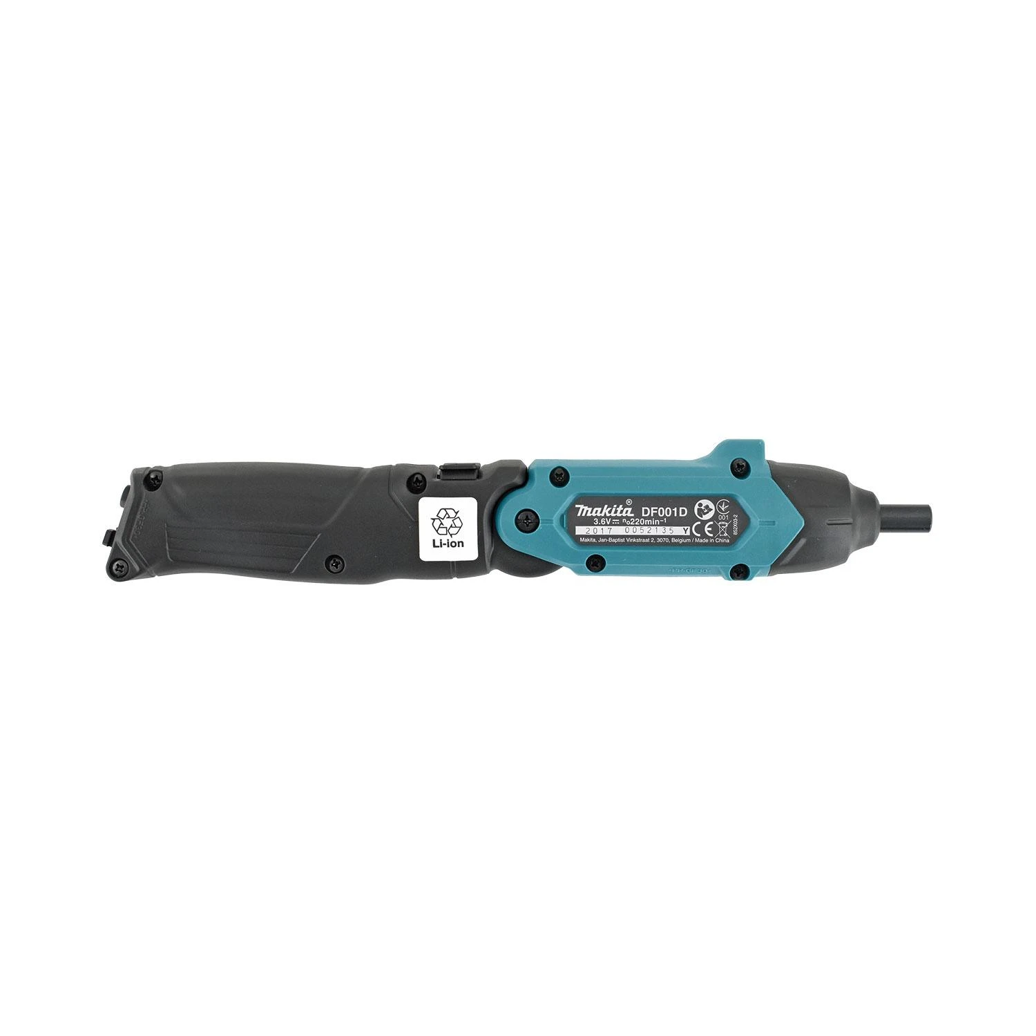Makita DF001DW Akumuliatorinis suktuvas 1,5Ah įmontuotas Li-ion akumuliatorius; mikro USB įkrovimas; 4Nm; 1/4"; LED; 81 vnt. priedų rinkinys