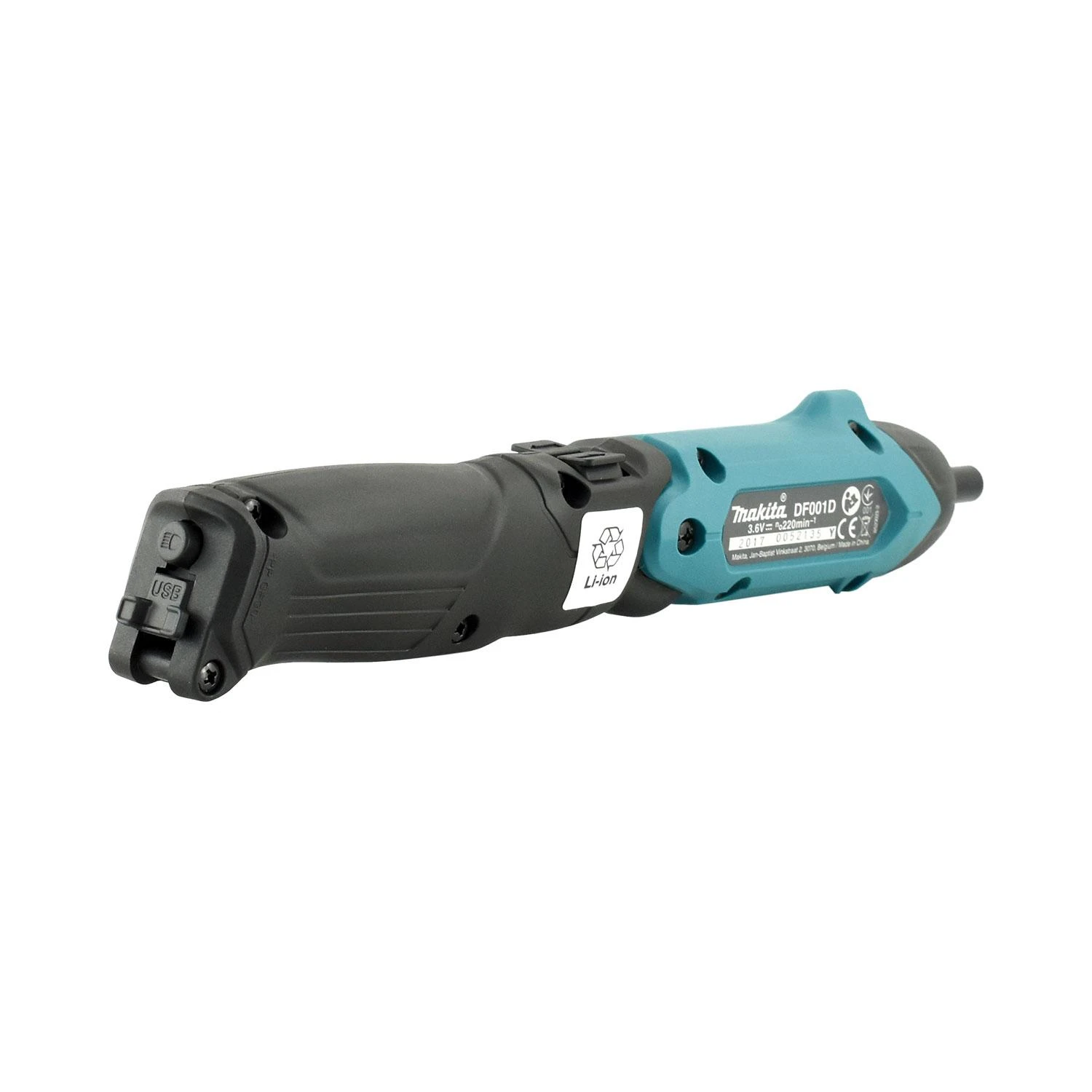 Makita DF001DW Akumuliatorinis suktuvas 1,5Ah įmontuotas Li-ion akumuliatorius; mikro USB įkrovimas; 4Nm; 1/4"; LED; 81 vnt. priedų rinkinys