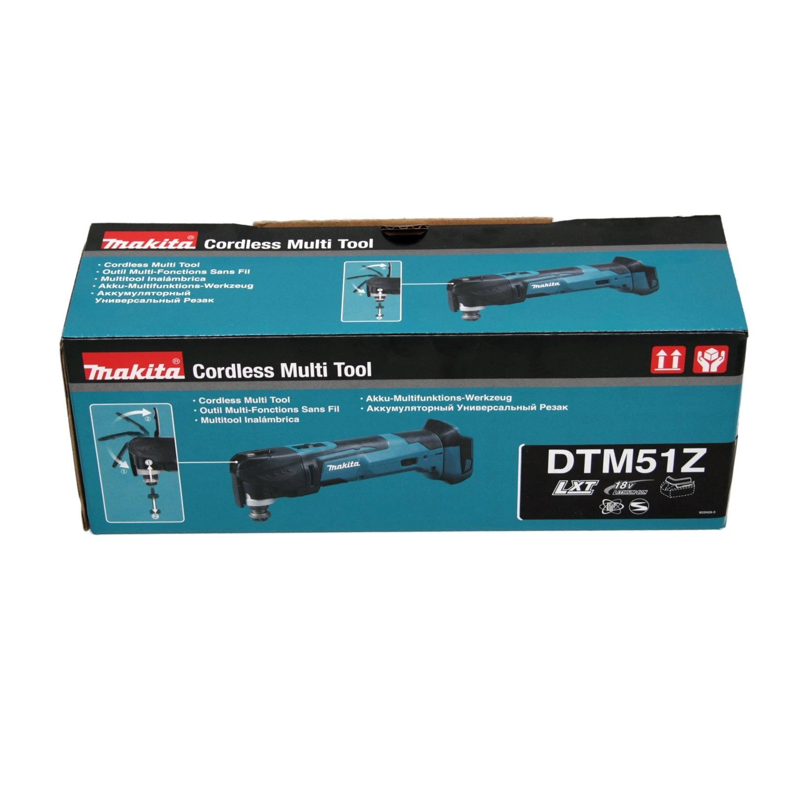 Makita DTM51Z Akumuliatorinis universalus švytuoklinis įrankis 18V 6000-20000 judesiai per min, amplitudė 3,2°; Be akumuliatorių ir kroviklio!