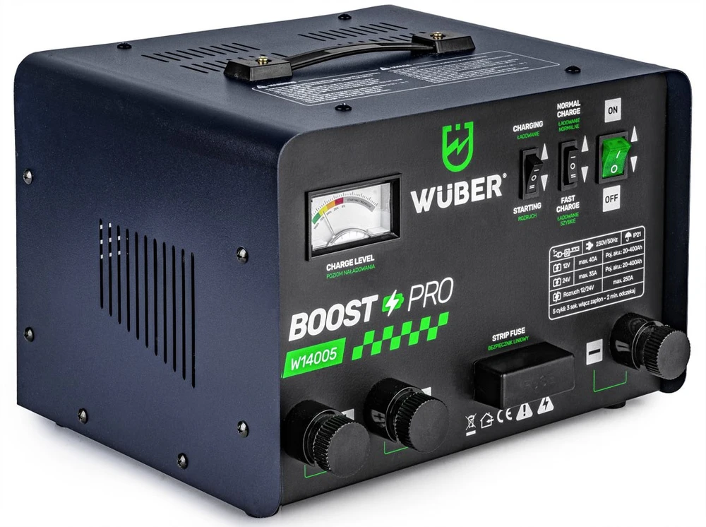 Akumuliatorių įkroviklis - WUBER W14005 12/24 V 20–400 Ah 35–40 A Garnet