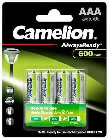 Akumuliatorius - Camelion AlwaysReady R03 AAA 800mAh 1.2V Įkraunamas 4-vnt.