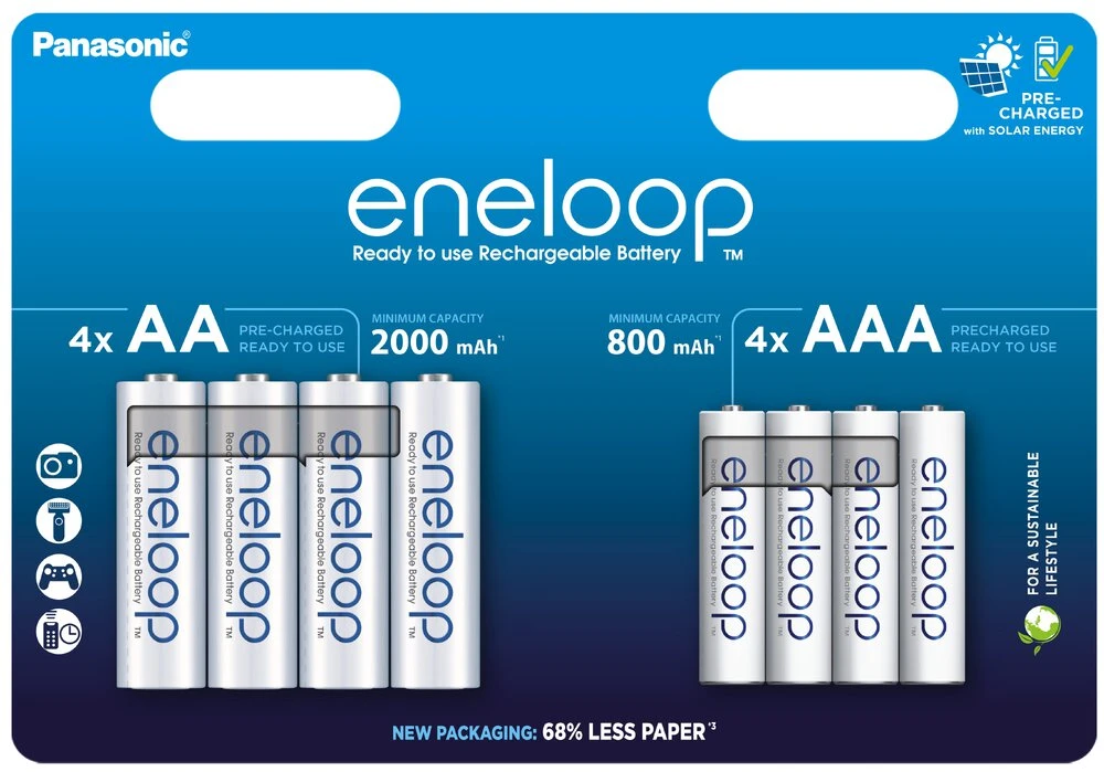 Panasonic Baterija - Eneloop R6 R03 2000mAh 800mAh Įkraunamos Ni-MH Baterijos EKO Mix
