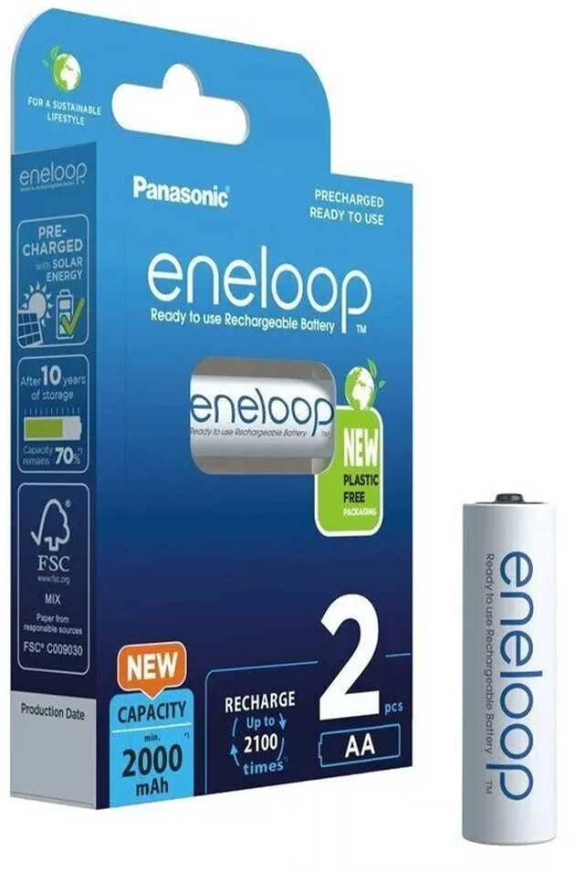 Panasonic Eneloop AA baterijos pakuotė su viena baterija
