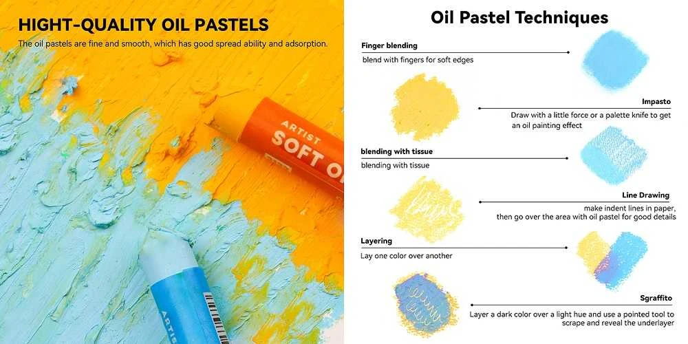 Aliejinių pastelių rinkinys ARRTX, 72 spalvų