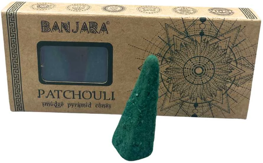 Ancient Wisdom Piramidiniai kūginiai smilkalai Patchouli, Banjara, 40g