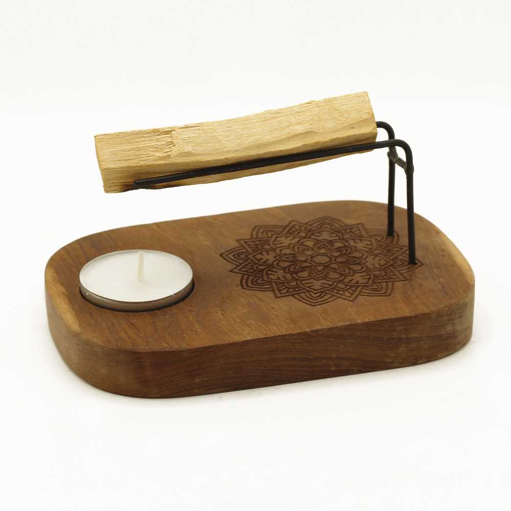 Ancient Wisdom Kvepalų Laikiklis - Hamsa Palo Santo Teak Medis 15x10x7 cm