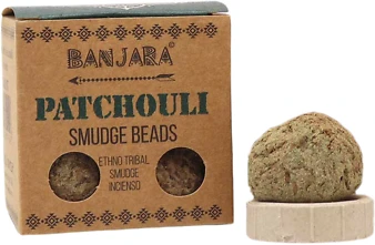 Ancient Wisdom Banjara Patchouli smilkalų karoliukai – ekologiški, valymui ir meditacijai
