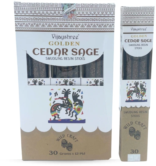 Ancient Wisdom Golden Cedar Sage smilkalai – raminantis kedro ir šalavijo kvapas, meditacijai