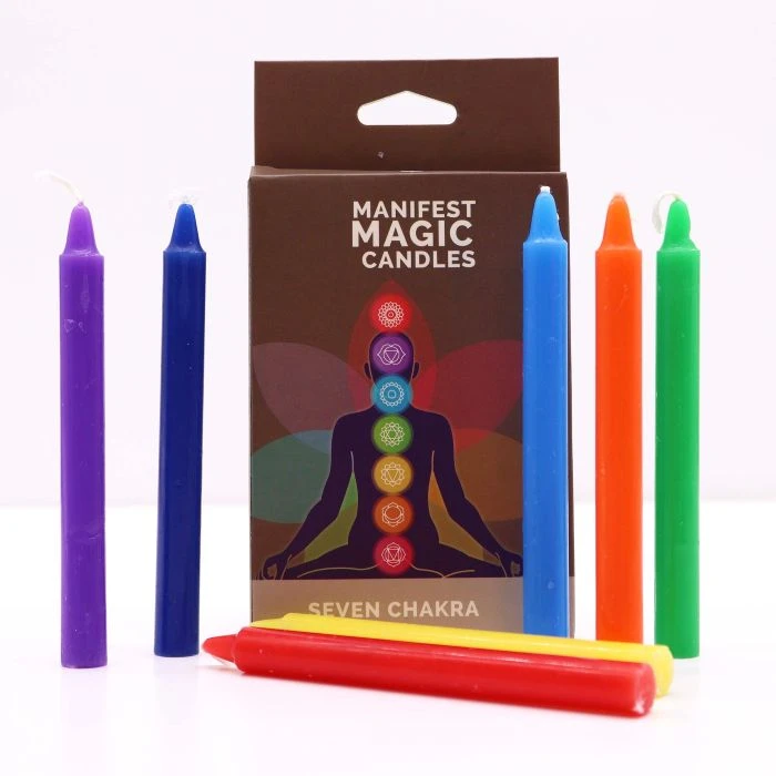 Ancient Witch Ancient Wisdom 7 čakrų žvakių rinkinys meditacijai – 7 vnt