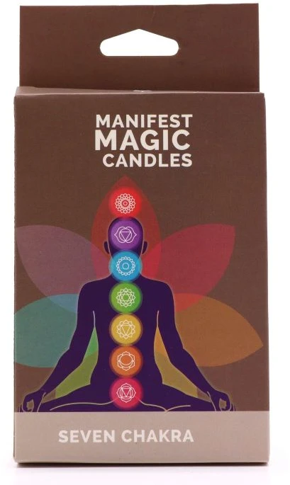Ancient Witch Ancient Wisdom 7 čakrų žvakių rinkinys meditacijai – 7 vnt