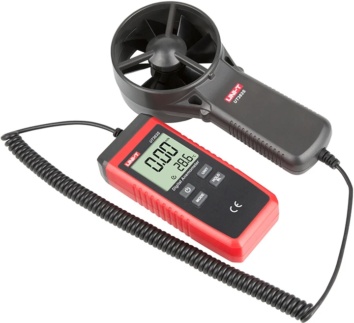 Anemometras su temperatūros indikacija 0.4~30m/s, -10~50℃ UNI-T