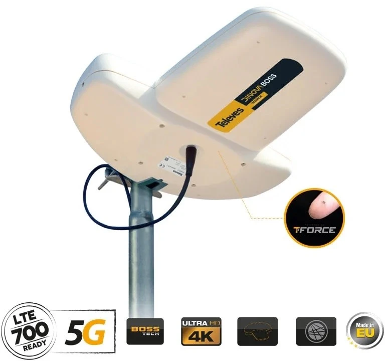 Antena - Televés DVB-T/T2 Direkcinė UHF 34dB Balta Televés DINOVA BOSS DVB-T/T2 Antena 144021