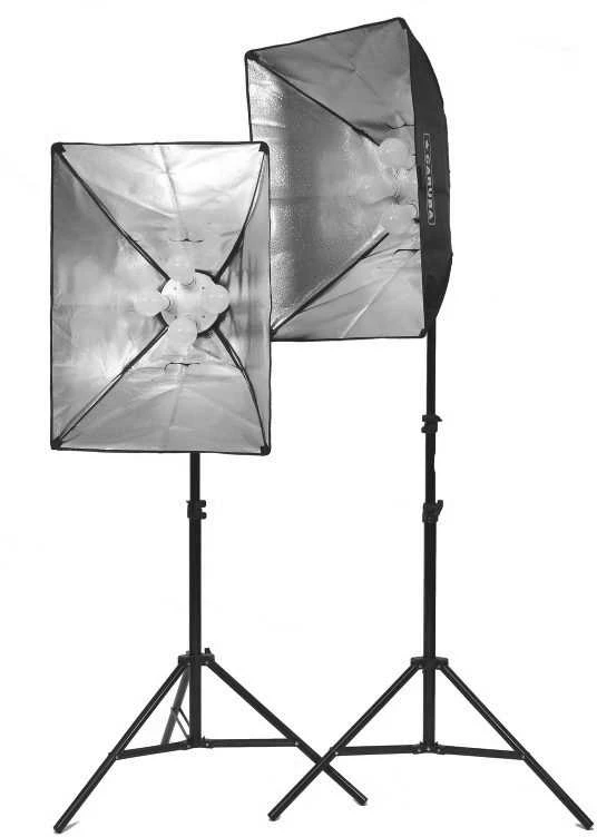 Apšvietimo įranga - Caruba All in 1 Light Set (50x70cm, 8x25W LED, 5800K)