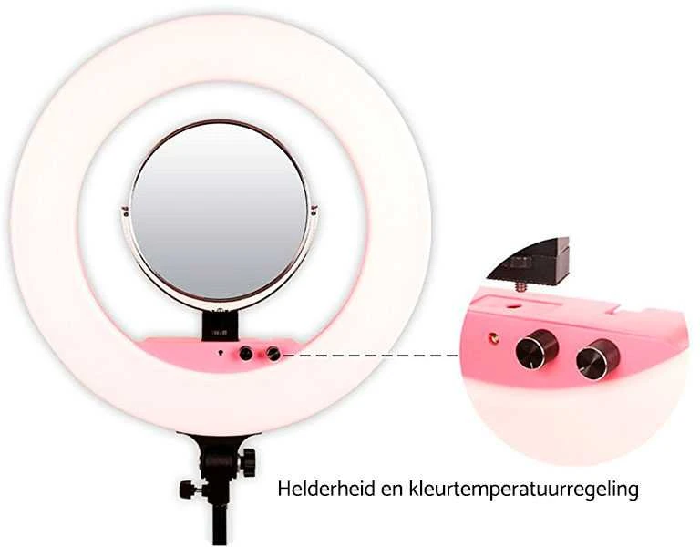 Apšvietimo Įranga - Caruba Round Vlogger 18" LED Set 9800 Lumen Rožinė