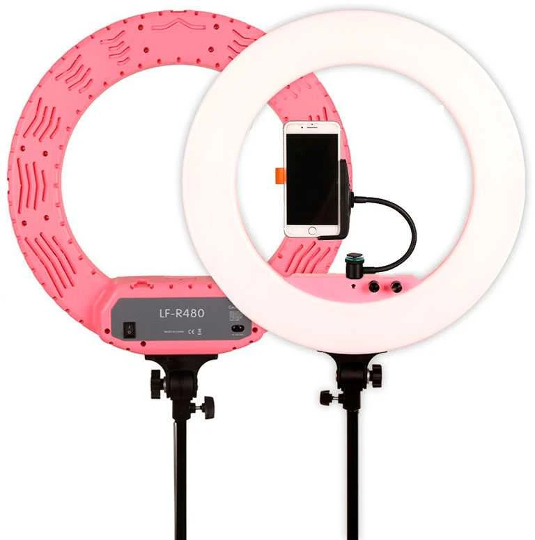 Apšvietimo Įranga - Caruba Round Vlogger 18" LED Set 9800 Lumen Rožinė