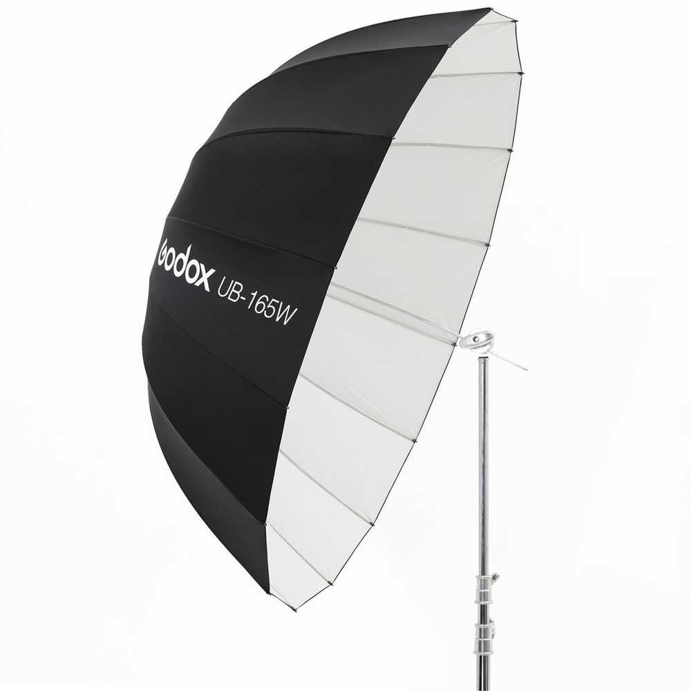 Apšvietimo įranga - Godox 165cm parabolinis skėtis minkštam dėžutei juodas ir baltas