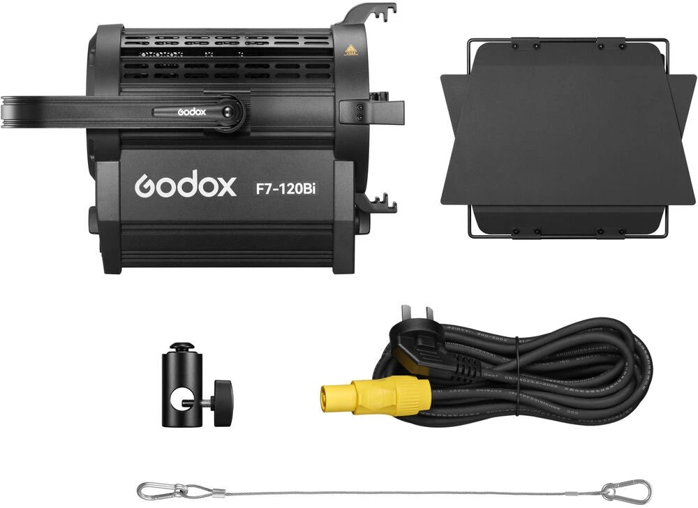 Apšvietimo Įranga - Godox F7 120Bi K2 Dviejų Spalvų LED Fresnel Šviesa 15–60° Spindulio Kampas, CRI 96, TLCI 97, Juoda