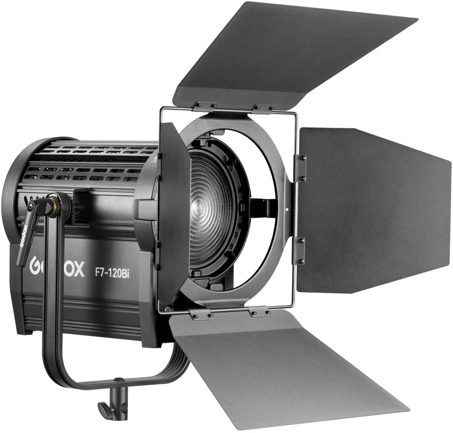 Apšvietimo Įranga - Godox F7 120Bi K2 Dviejų Spalvų LED Fresnel Šviesa 15–60° Spindulio Kampas, CRI 96, TLCI 97, Juoda