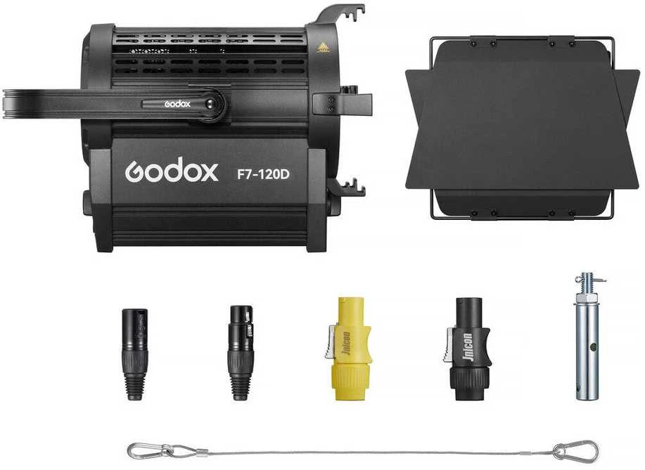 Apšvietimo Įranga - Godox F7 120D K1 Daylight LED Fresnel Light 15°-60°