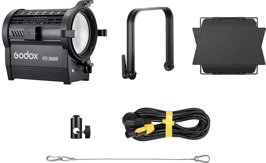 Apšvietimo įranga - Godox F7 300R 300W LED Fresnel šviesa 1800K-10000K
