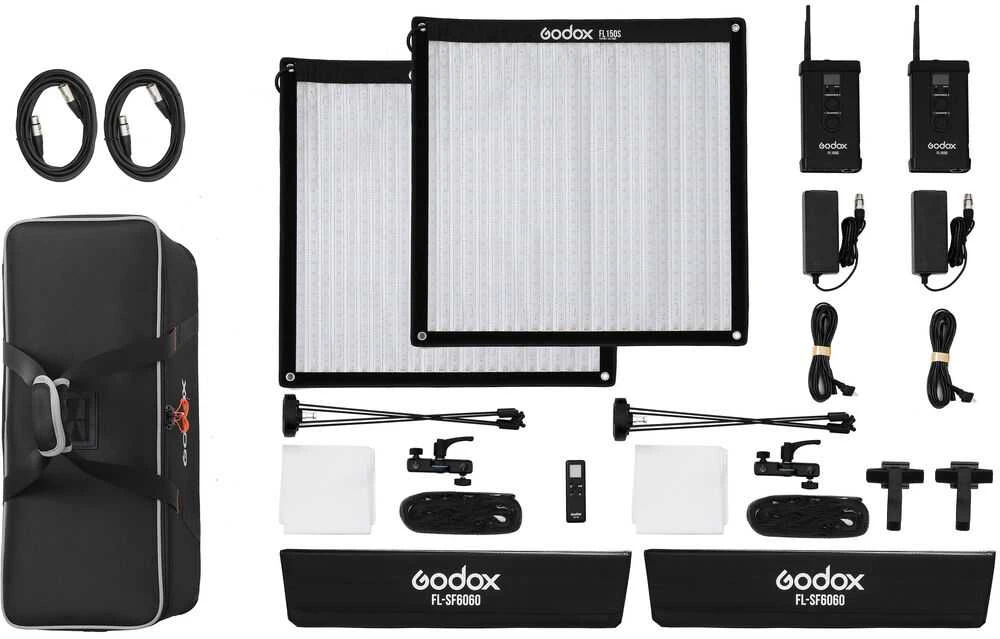 Apšvietimo Įranga - Godox FL150S Lankstus LED Šviesos Rinkinys 3300K-5600K, 2 Šviesos