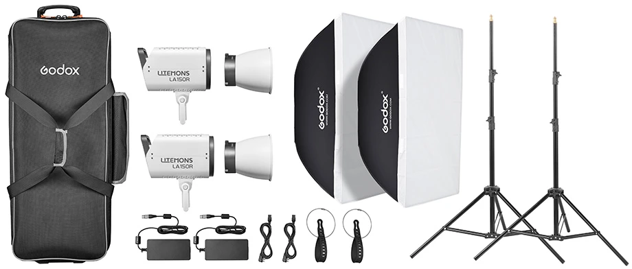 Apšvietimo įranga - Godox Litemons LA150R 2 LED šviesos 1800K-10000K RGB