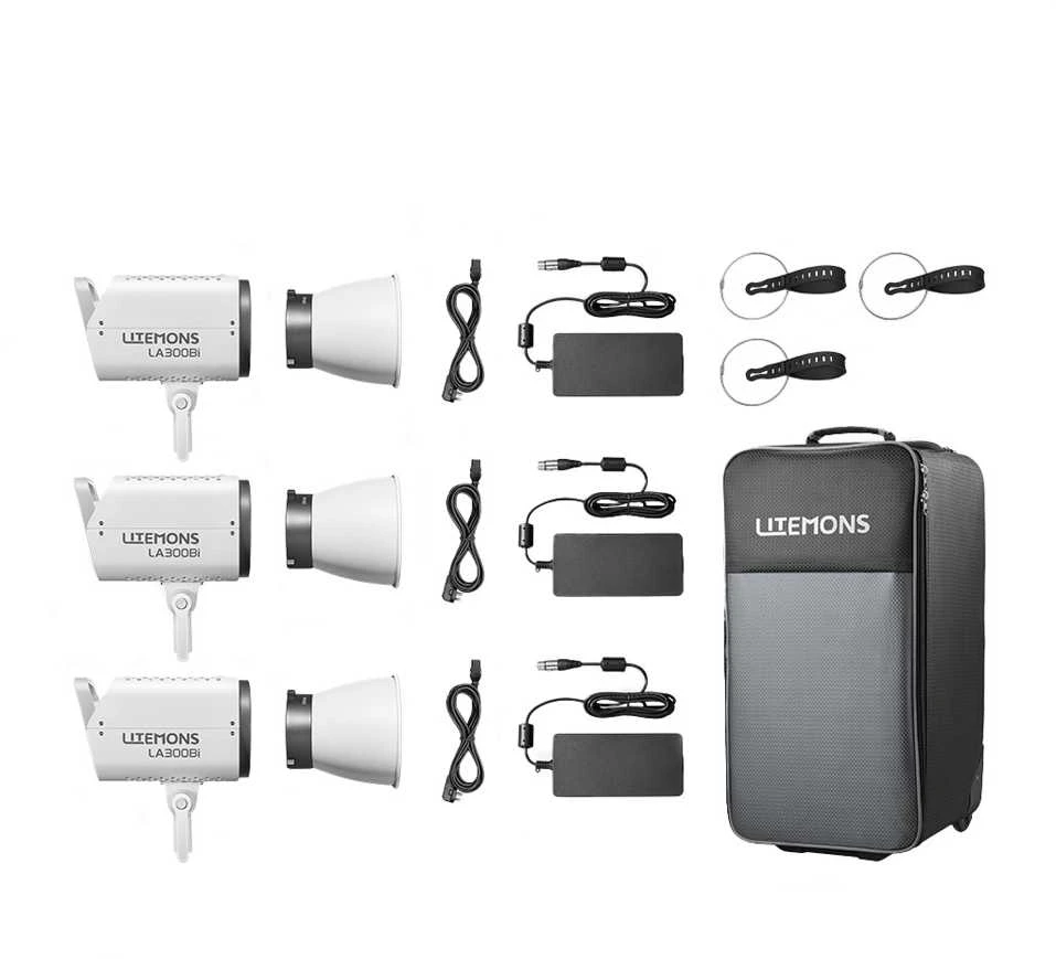Apšvietimo įranga - Godox Litemons LA300Bi 3 LED šviesos 1800K-10000K