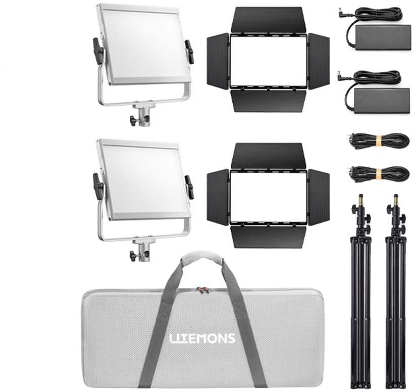 Apšvietimo įranga - Godox Litemons LP400Bi dviejų spalvų LED šviesos panelė rinkinys 2800K-6500K