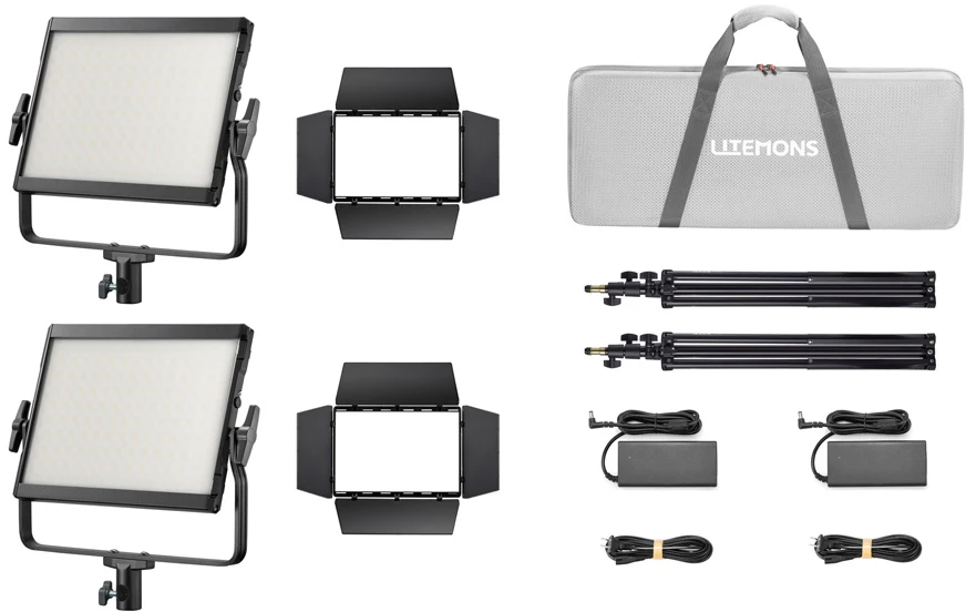 Apšvietimo įranga - Godox LP1200R K2 RGB LED šviesos panelės rinkinys 1800K-10000K juoda