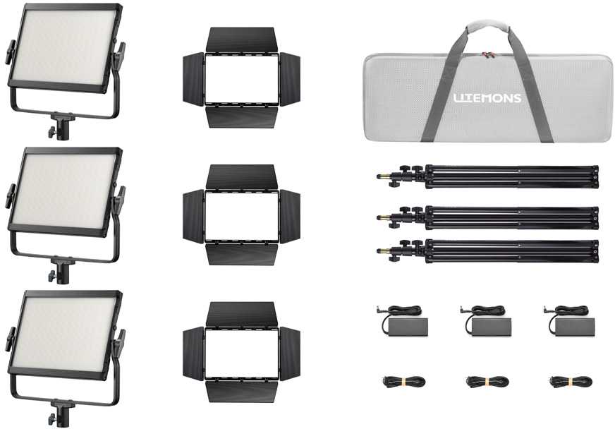 Apšvietimo įranga - Godox LP1200R K3 RGB LED šviesos panelė 3 rinkinys, 1800K-10000K