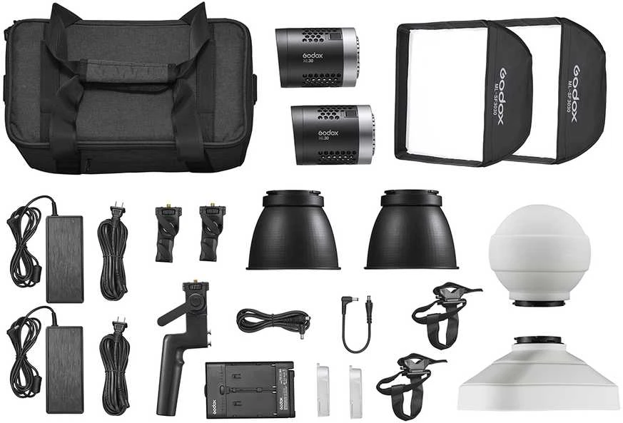 Apšvietimo įranga - Godox ML30 Duo LED šviesos rinkinys 2800-6500K 96+