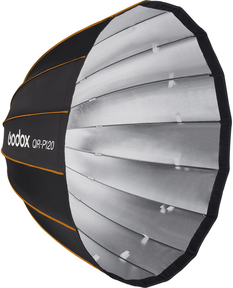 Apšvietimo Įranga - Godox Quick Release Parabolic Softbox QR PF120, Profoto Mount, Sidabrinis