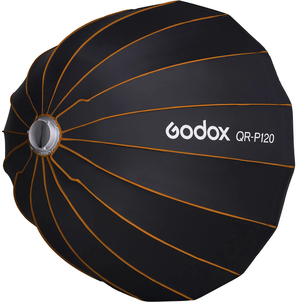 Apšvietimo Įranga - Godox Quick Release Parabolic Softbox QR PF120, Profoto Mount, Sidabrinis
