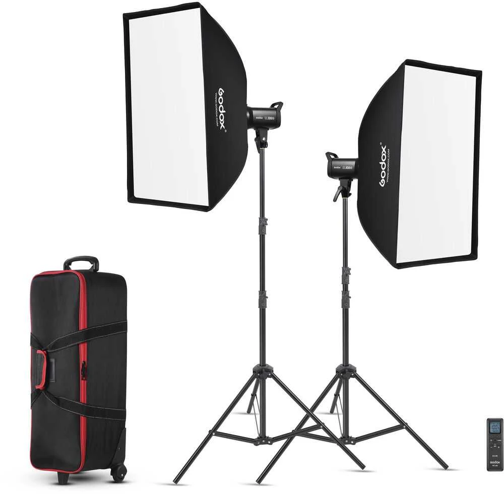 Apšvietimo įranga - Godox SL100Bi LED vaizdo apšvietimo rinkinys (2x100W dviejų spalvų, 2800-6500K)