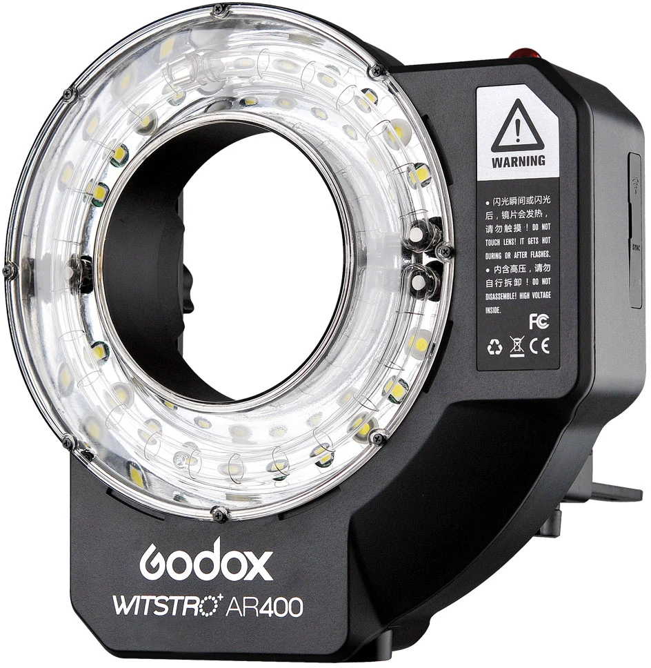 Apšvietimo įranga - Godox Witstro AR400 400Ws žiedinis blykstė su baterija