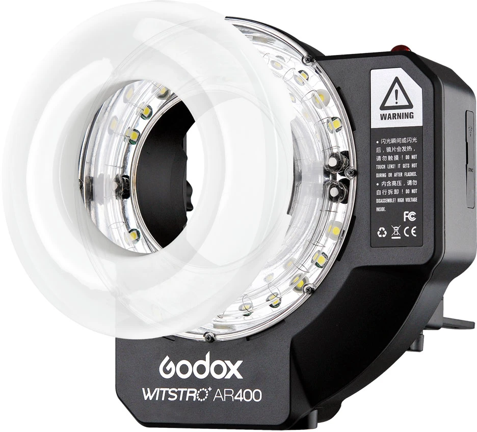 Apšvietimo įranga - Godox Witstro AR400 400Ws žiedinis blykstė su baterija