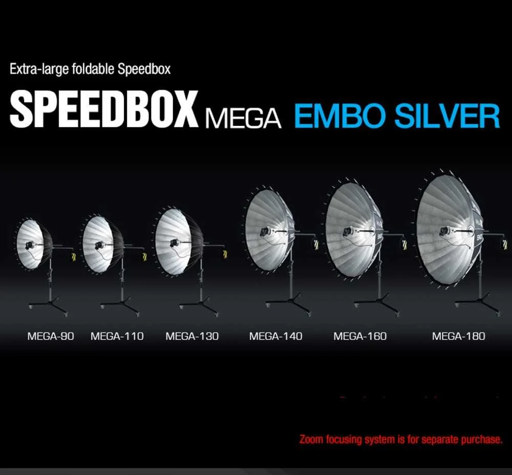 Apšvietimo įranga - SMDV Speedbox Mega 140 Softbox Bowens Mount 140cm Sidabrinis