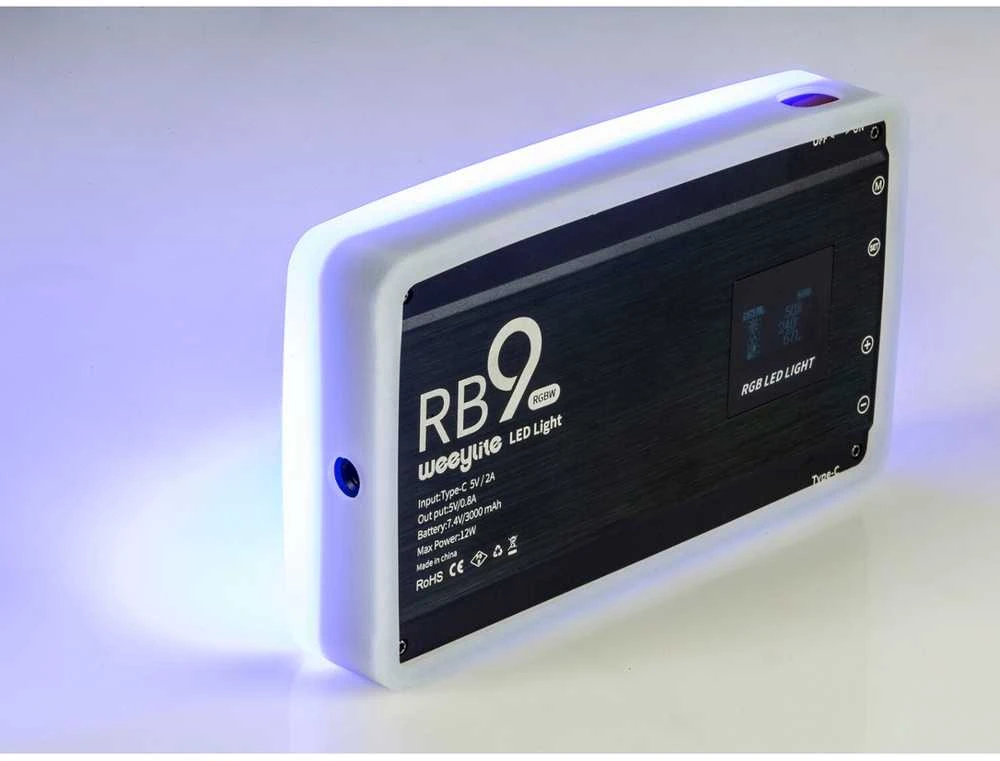 Apšvietimo įranga - Weeylite RB9 LED šviesa (nešiojama, reguliuojamas ryškumas, spalvų temperatūra)