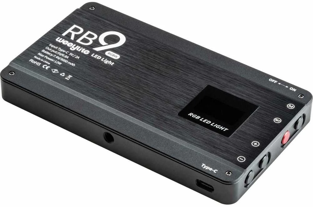 Apšvietimo įranga - Weeylite RB9 LED šviesa (nešiojama, reguliuojamas ryškumas, spalvų temperatūra)