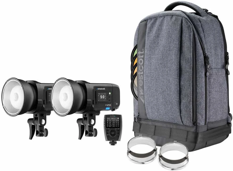 Comitso Apšvietimo Įranga - Westcott FJ250 250Ws Stroboskopinė Šviesa Su OLED Jutikliniu Ekranu Ir TTL - Juoda