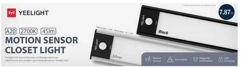Yeelight Motion sensor spintos šviesa YLCG002 100 lm 1.8 W 2700 K Juodas 20cm ilgis 5 V