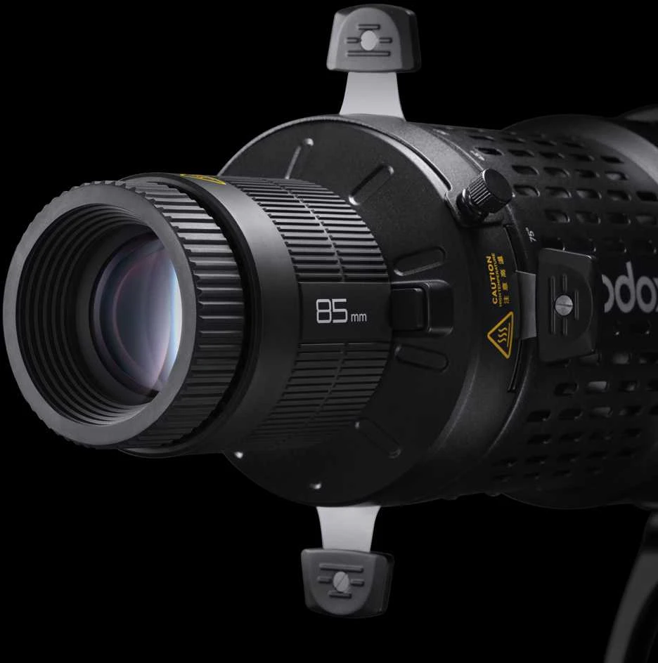 Apšvietimo priedas - Godox Bowens Mount LED šviesos projekcijos priedas, 360° sukamas, EF objektyvo tvirtinimas