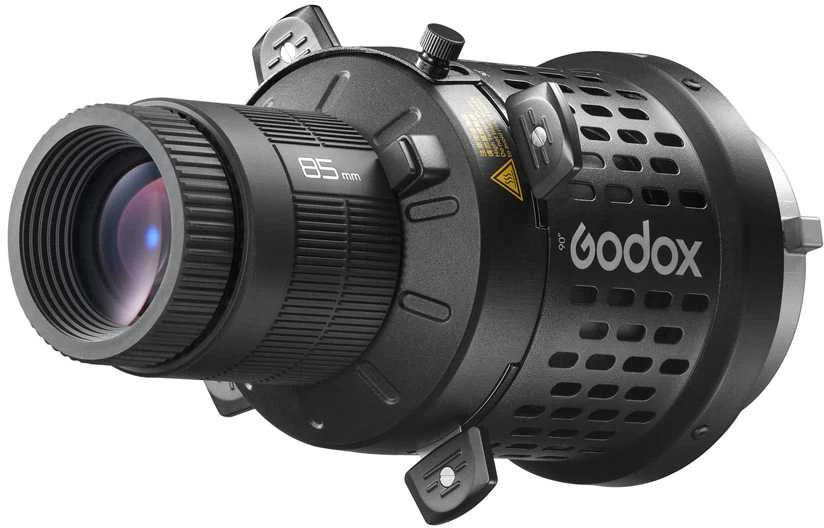 Apšvietimo priedas - Godox Bowens Mount LED šviesos projekcijos priedas, 360° sukamas, EF objektyvo tvirtinimas