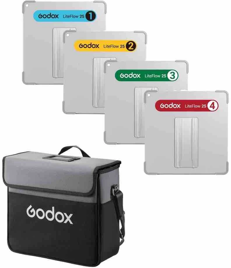 Apšvietimo priedas - Godox LiteFlow reflektorius 25cm rinkinys, 4 panelės, kompaktiškas
