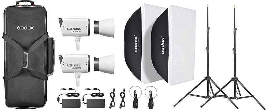 Apšvietimo rinkinys - Godox Litemons LA300R 2 LED šviesos 1800K-10000K RGB