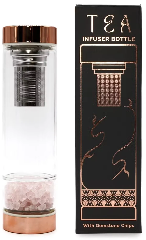 Arbatos Koštuvo Butelis - Ancient Wisdom Rožinio Kvarco Stiklinis Arbatos Butelis 500 ml Rožinis