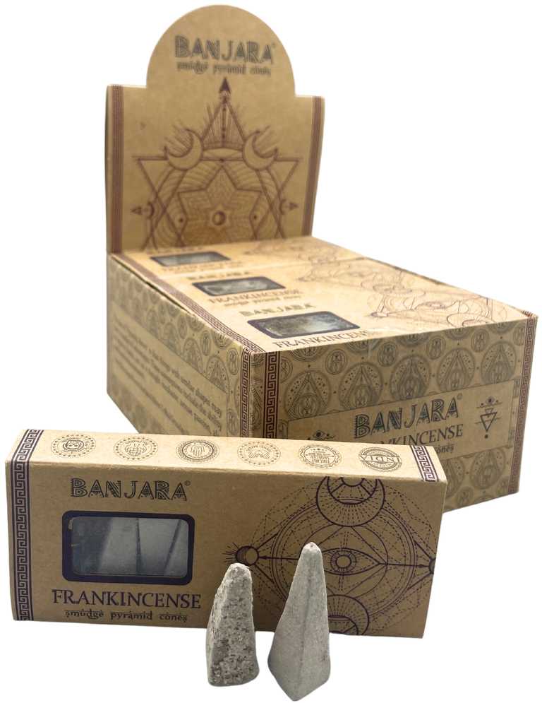Piramidiniai kūginiai smilkalai Frankincense, Banjara, 40g